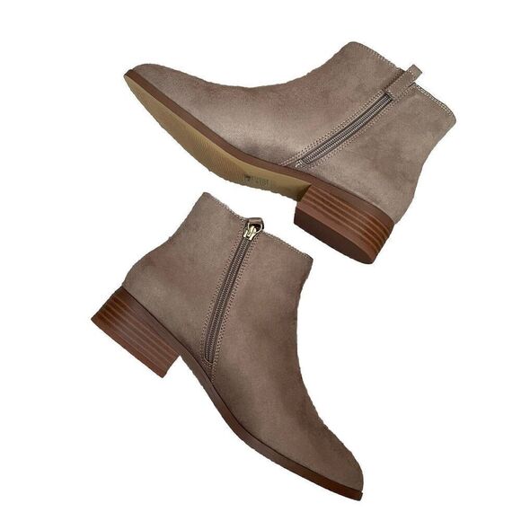 J.CREW Sueded Flat Ankle Boots Size 8.5 Grey NIB Fall Modern Preppy - Picture 3 of 12